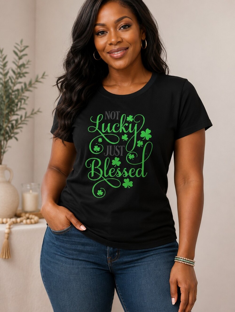 Not Lucky Just Blessed St Patricks Day Hand Crafted Unisex T-Shirt Sz XXL  - NWT